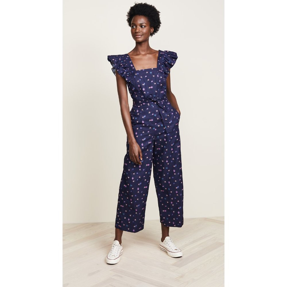 NEW Rebecca Taylor Farren Floral Cropped Jumpsuit - Picture 1 of 9